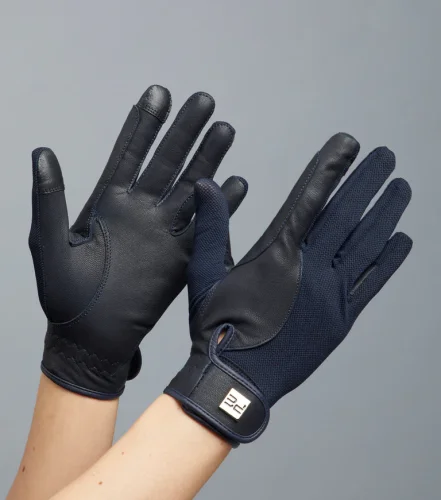 Bordoni Leather Mesh Riding Gloves