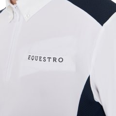 Zweifarbiges Slim-Fit-Poloshirt mit langen Ärmeln für Herren