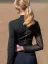 Equestrian Stockholm Air Breeze Black Gold Women's Long Sleeve T-Shirt