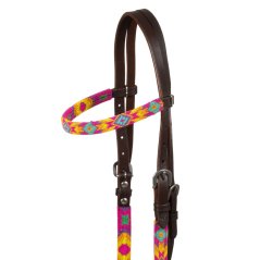 MULTICOLOR BEADED OILED WESTERN BRIDLE