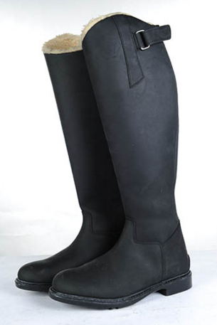 Dětské vysoké kožené jezdecké boty HKM Flex Country 40