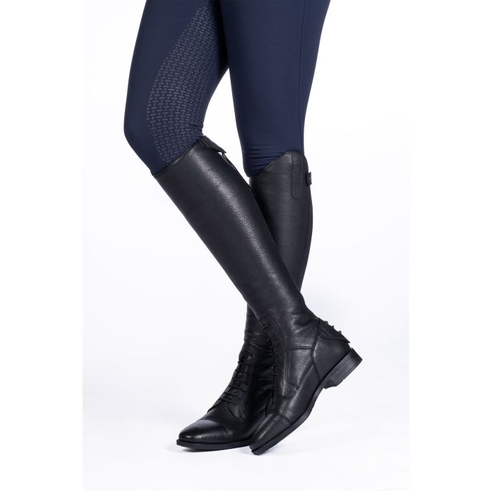 Kožené jezdecké boty HKM Titanium krátké/šířka S