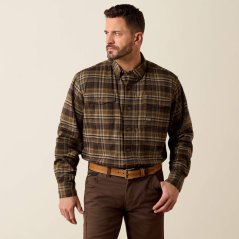 Pánská košile Ariat Rebar Flannel DuraStretch Work EARTH