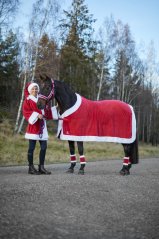 Odpocovací deka HORZE Christmas červená