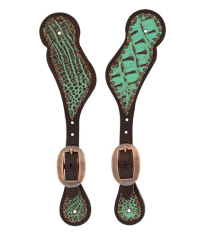 Ostruhové řemínky WEAVER Turquoise Croc