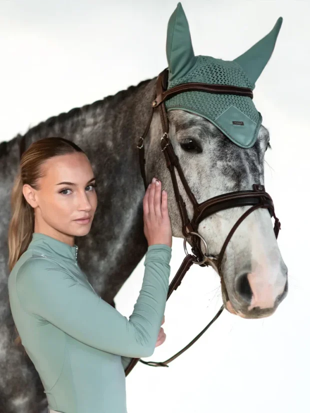 Čabraka na uši Equestrian Stockholm Modern Mint Green